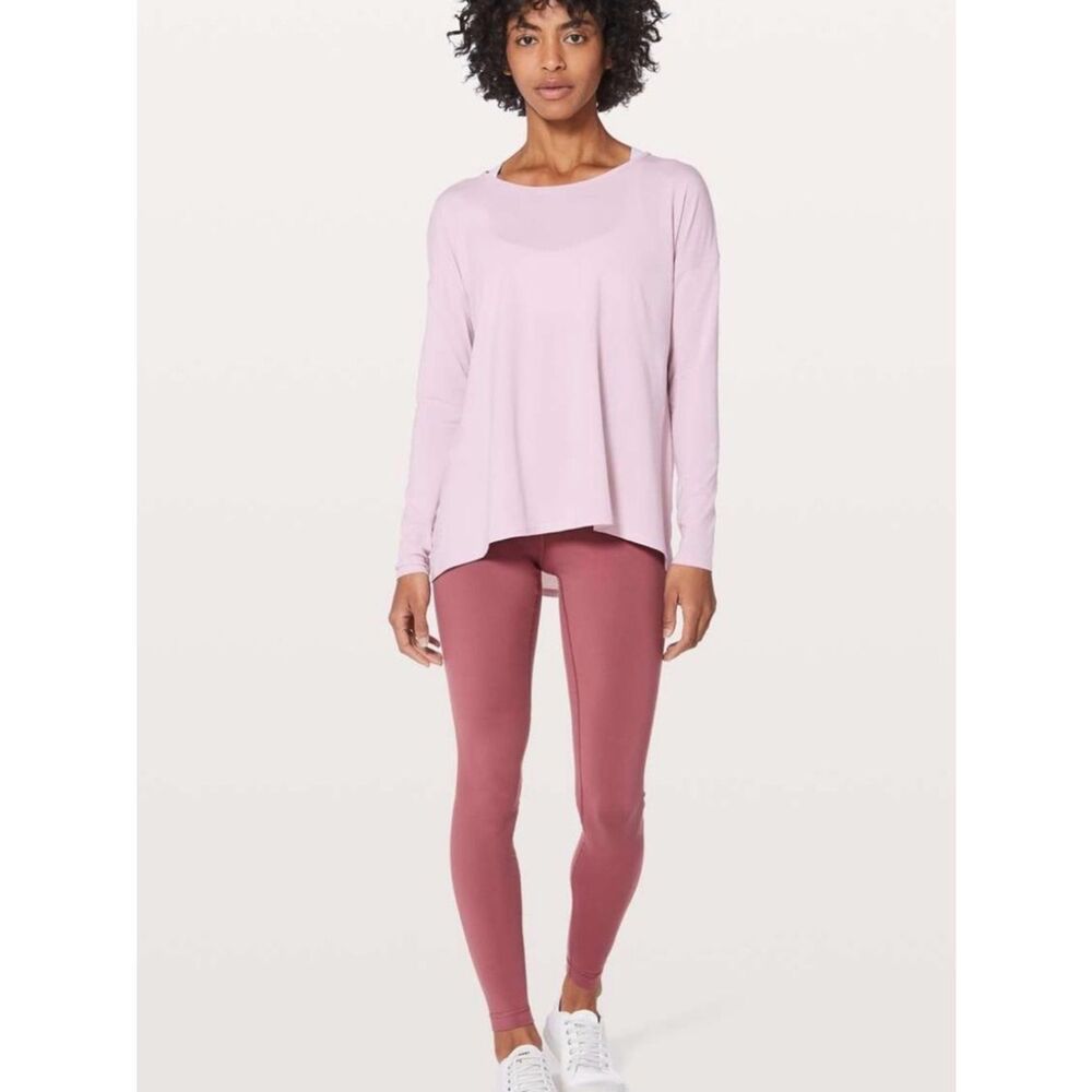 Lululemon - Back Into It Long Sleeve Top in Porcelain Pink Sz 10